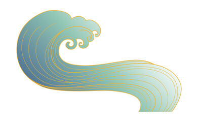 Luxury oriental ocean wave 