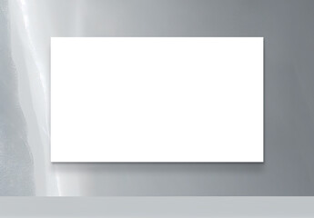 Blank Canvas or Poster Mockup Against Grey Wall Background.