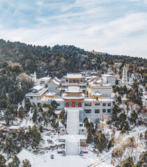 Aerial photography of Shizhu Mountain Scenic Area, Zanhuang County, Shijiazhuang City, Hebei...