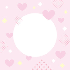 パステルピンクのハート柄のフレーム