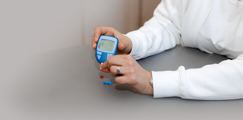 Measurement of sugar content. Diabetes concept. Healthcare and medicine concept.