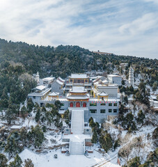 Aerial photography of Shizhu Mountain Scenic Area, Zanhuang County, Shijiazhuang City, Hebei Province, China