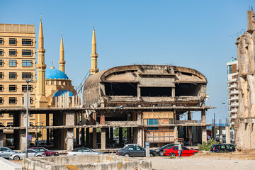 Kriegsbeschädigte Gebäude in Beirut (Zustand 2010), Libanon