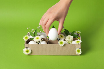 Concept of ingredients for cooking breakfast - eggs