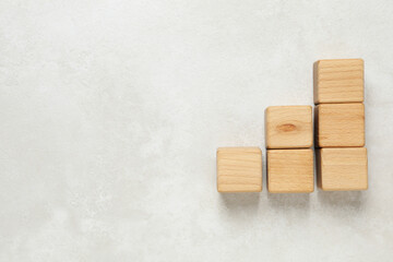 Fototapeta premium Blank wooden cubes for different concepts, space for text