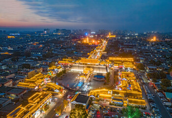 Fototapeta na wymiar Panorama of Zhengding Yanghe Building and Zhengding Historical and Cultural Street in Zhengding County, Shijiazhuang City, Hebei Province