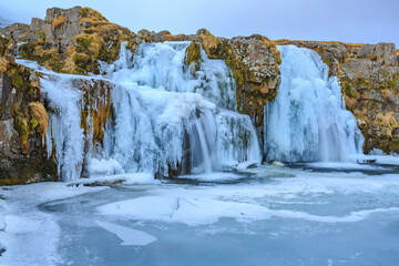 Church Mountain Falls, Kirkjufellsfoss Waterfall In Snaefellsnes, Iceland
