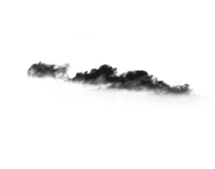 Black smoke cloud, fog or smokey flare and realistic vector of steam or gas, mist explosion with a powder spray and a design element texture isolated on a transparent and png background