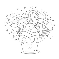 Coloring Page Of Junk Food Doodle