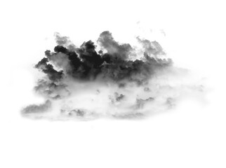 Black smoke cloud, fog or smokey flare and realistic vector of steam or gas, mist explosion with a powder spray and a design element texture isolated on a transparent and png background
