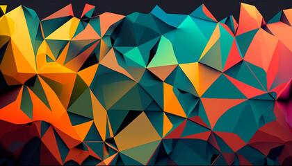 generative ai illustration of Abstract Delaunay Voronoi trianglify background