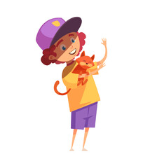 Boy Holding Puppy Composition