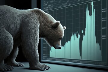 A bear, Bear Market Trading and Stock Exchange Concept. Crypto Market. Generative AI Technology