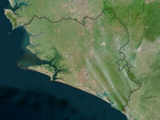 Southern, Sierra Leone. High-res satellite. No legend