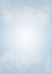 Vector Summer Sun Shine Background with Bokeh Blurred Glowing Gold Circles on Blue Sky.  Blured Sunlight Background. Magic Summertime Print. Calm Defocused Light Design for Posters, Covers, Cards.