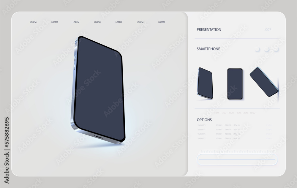 Wall mural realistic smartphone mockup. device ui, ux mockup for presentation template. website realistic mocku