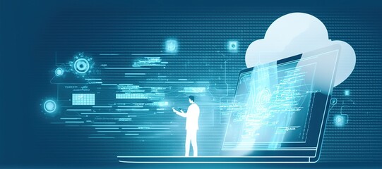 abstract background business theme internet technology data protection cryptocurrency, generative ai