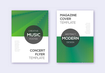 Modern cover design template set. Green abstract l