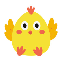 Cute little yellow duck character icon.