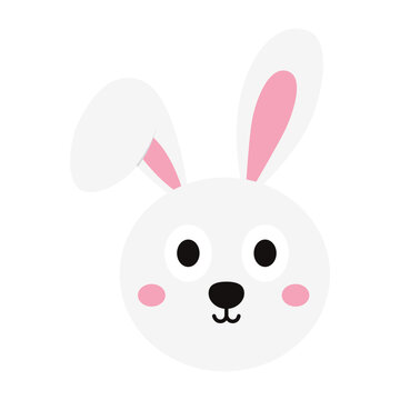 Rabbit cartoon character icon.