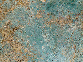 Weathered blue green cement wall background and texture for modern or retro and vintage interior design