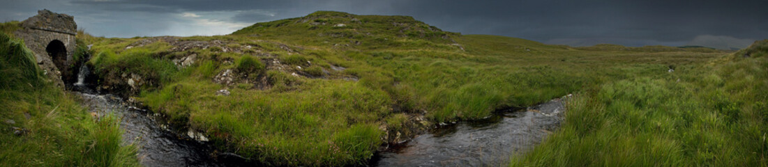 Fototapeta na wymiar Connemara. Ireland. Westcoast. Panorama. River.