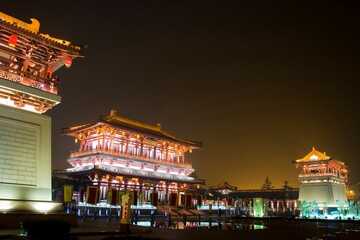 Night Scene of Tang Paradise,Xi'an - obrazy, fototapety, plakaty