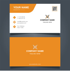 simple and creative yellow color business card template for business and employees