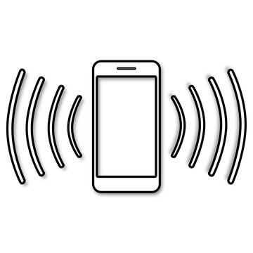 illustrazione di periferica smartphone con simbolo suoneria vibrazione chiamata attivo su sfondo trasparente