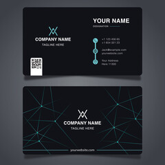Modern technology pattern corporate business card design professional and creative