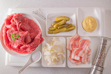 Ingredients for cooking german beef roulades
Part of a series