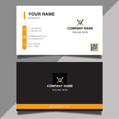 Creative and simple yellow and black business card template professional design