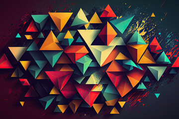 triangle wallpaper art created with Generative AI technology