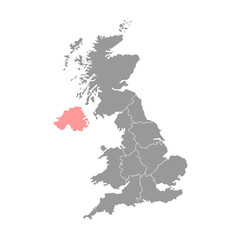 Northern Ireland, UK region map. Vector illustration.