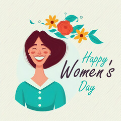 Happy women's day card with flowers generated ai