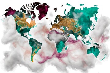 World map engulfed in pollution and contamination. Generate by ai