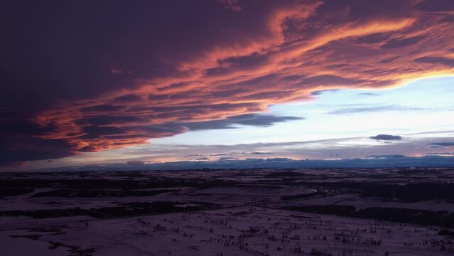 Winter Dreamscape: Aerial Tour of Canadian Communities During Golden Hour