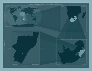 KwaZulu-Natal, South Africa. Described location diagram