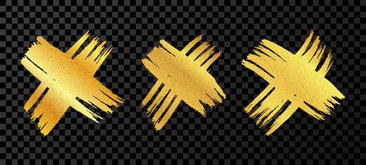 Gold brush cross symbol