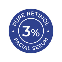 Pure retinol icon. Facial serum. Three percent.