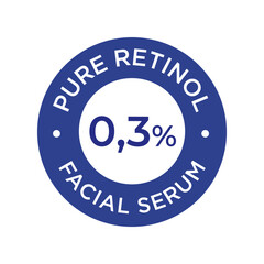 Retinol icons set. Face serum. Pure retinol. 0,3 percent.