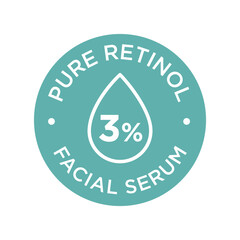 Pure retinol icon. Facial serum. Three percent.
