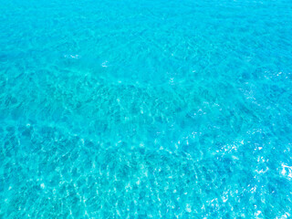 Top view Sea surface aerial view,Bird eye view photo of turquoise waves and water surface texture, Blue sea background, Beautiful waves nature, Amazing view seascape