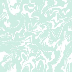 Fototapeta na wymiar Pretty pale mint green and white seamless repeating digital fluid art marble pattern