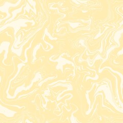 Pretty pale yellow and white seamless repeating digital fluid art marble pattern