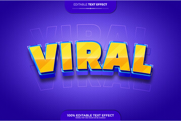 Viral 3D editable text effect vector illustration