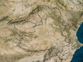 Castilla-La Mancha, Spain. Low-res satellite. No legend