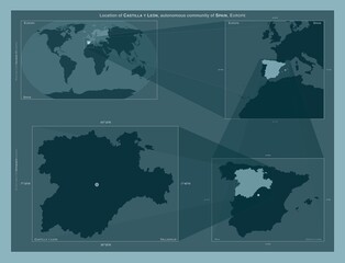 Castilla y Leon, Spain. Described location diagram