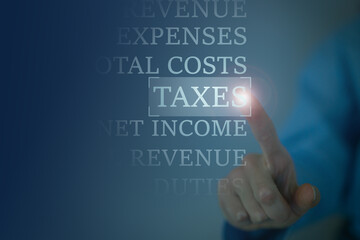 Business showing concept of taxes paid by corporations, income tax