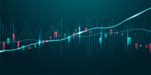 business vector illustration design Stock market charts or Forex trading charts for business and finance ideas.